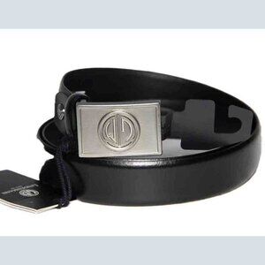 LINDENMANN Germany Black Leather Belt Men's Size 44 BEST FITS 40 USA